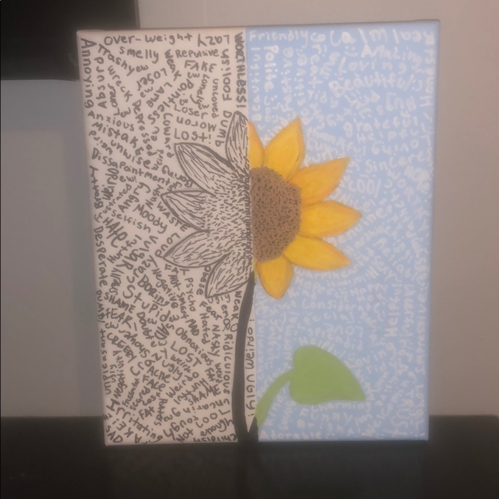Negative Vs Positive sunflower artwork!